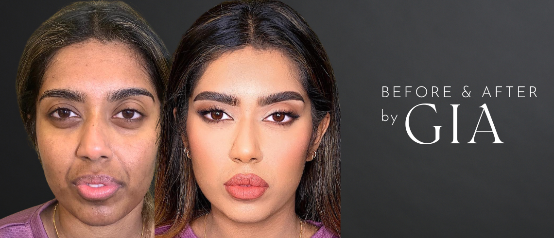 Before and after makeup image by GIA MUA