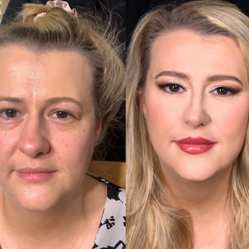 Image of before and after makeup by Gia MUA