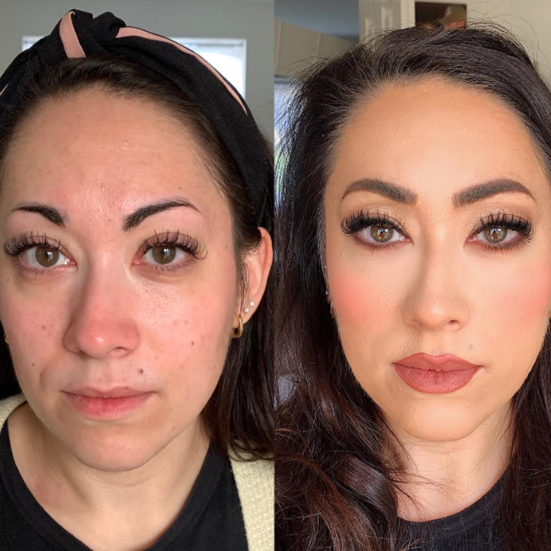 Image of before and after makeup by Gia MUA