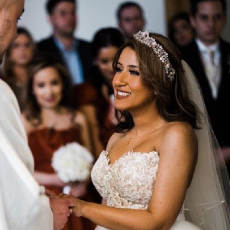 Image of bridal makeup by Gia MUA: natural look makeup with false eyelashes