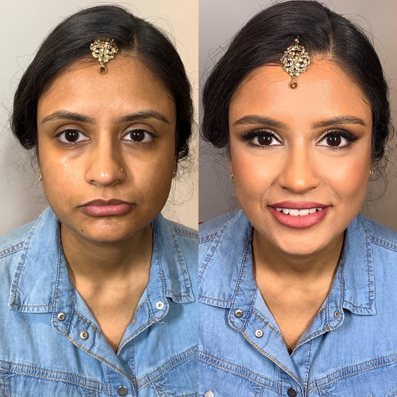 Image of before and after makeup by Gia MUA